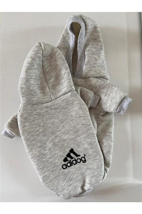 Zeyşil Pati Giyim Açık Gri Adidog Kedi Ve Köpek Kapşonlu Sweat