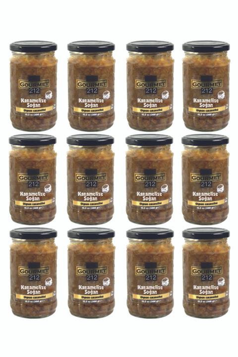 Gurme212 Karamelize Soğan Cam Kavanoz 12 Adet x 320 cc