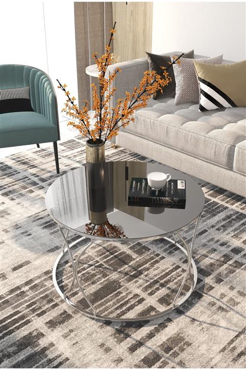 Puklife Rüya Gümüş Füme Orta Sehpa