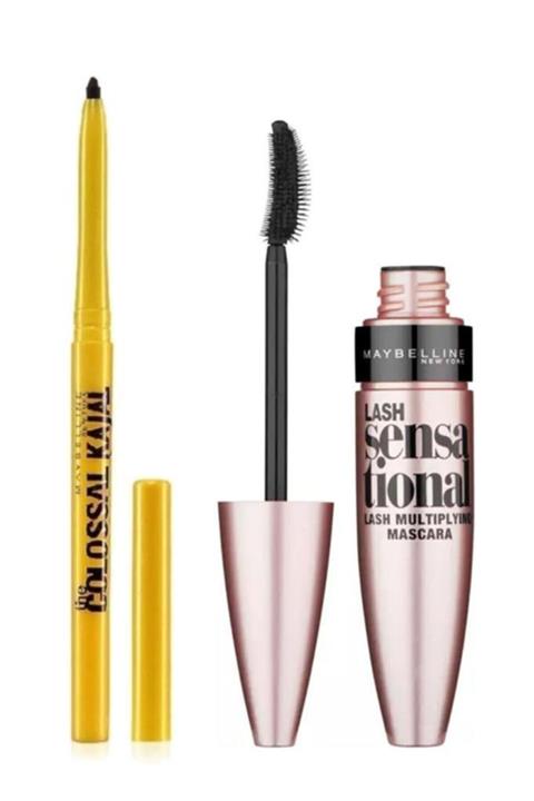 Maybelline New York Maybelline Lash Sensational Intense Black Maskara Kajal Kalem Seti