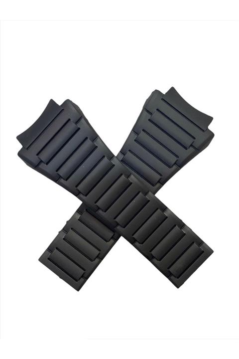 SAATÇİ HAMZA Porsche Design P6620 Uyumlu Silikon Siyah Saat Kordonu