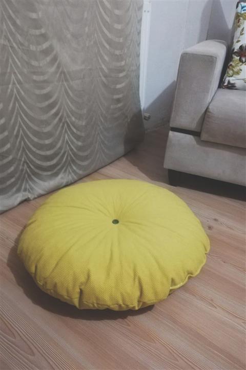 Puffy Sarı Kırlent Mini Yer Puff Minder Oval Anti-bakteriyel Kumaş Yumuşak Doku Kırlent K-sarı