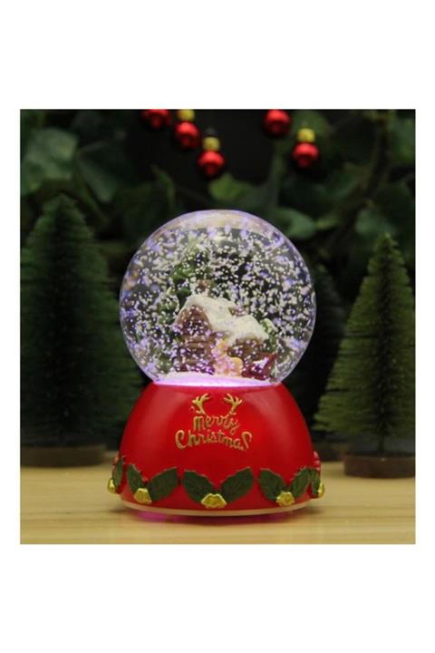 Poly Yılbaşı Kar Küresi Noel Baba Kar Küresi Işıklı Ve Müzikli Christmas Noel Baba Evi