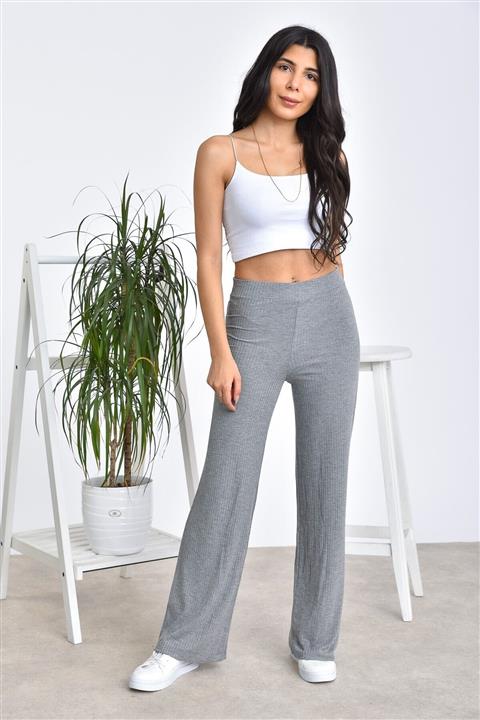 Alışveriş Sokağı Beli Lastikli Kaşkorse Salaş Kadın Pantolon