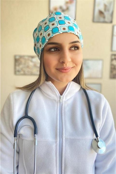 CANDAŞ UNİFORM Desenli Mavi Doktor Hemşire Cerrahi Bone-041