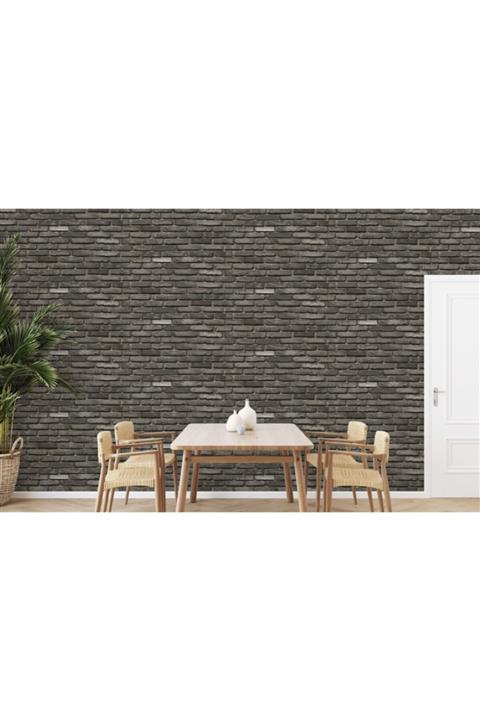 BAŞYAPI DİZAYN Vinili Antresit Tuğla Desen Duvar Kağıdı (10m²)