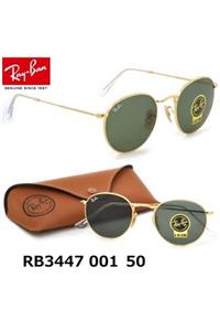 RayBan Gold Round Metal Unisex Güneş Gözlüğü Rb3447 001