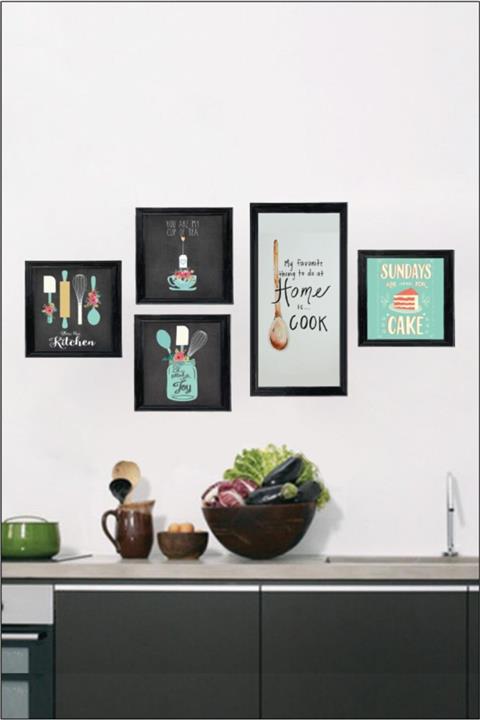 Dekolia Mutfak Aşçı Çerçeve Görünümlü Mdf Tablo 5 Parça