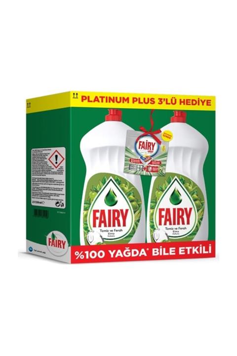 Fairy 2700 ml Elma(2*1350 ml) 3 Adet  Platinum Plus
