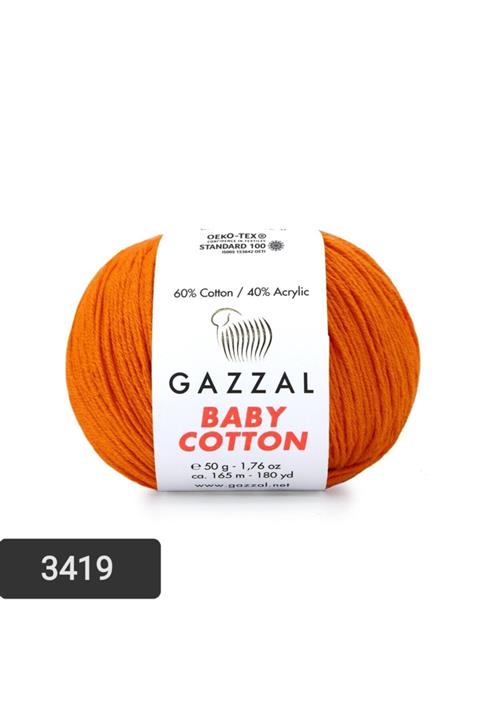 Gazzal Baby Cotton Amigurumi Ipi 50 Gr Punch Ipi El Örgü Ipi 3419 Pamuk+akrilik Örgü Ipi