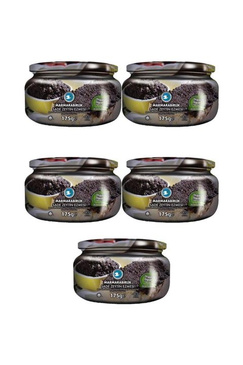 MarmaraBirlik Siyah Sade Ezme Zeytin 175 gr Cam X 5'li Paket