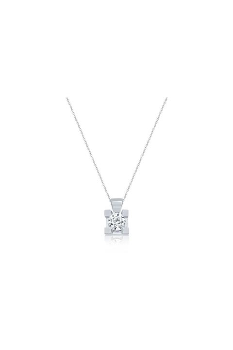 Diamond LineGülaylar Kadın Beyaz 0,41 Karat Pırlanta Tektaş Kolye