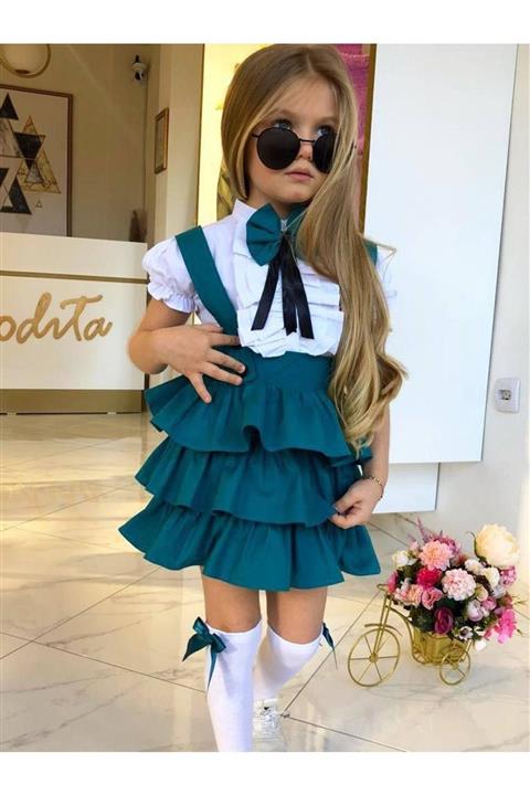 Trimbebecocuk Mini Cool Kız Çocuk Salopet Takım