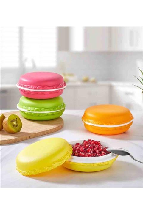 WHITE HOME Makaron Model Saklama Kabı 4 Adet Çok Amaçlı Kutu