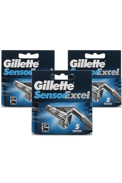 Gillette Sensor Excel 5'li Yedek Tıraş Bıçağı X 3 Adet