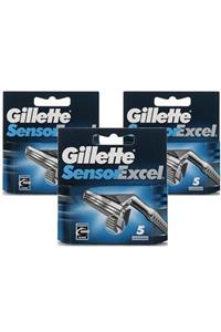 Gillette Sensor Excel 5'li Yedek Tıraş Bıçağı X 3 Adet