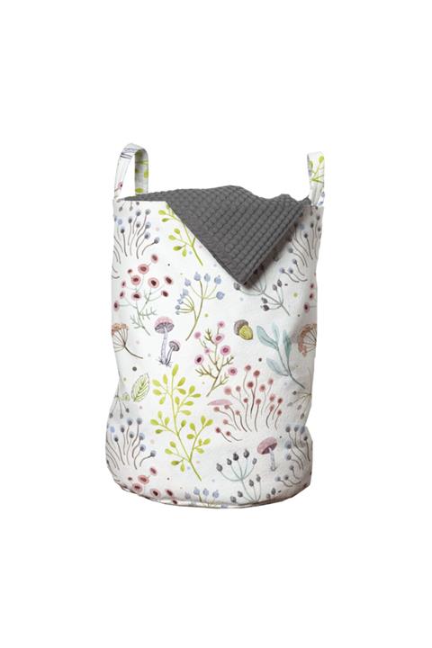 Rengirenk Bitki Çamaşır Sepeti Pastel Tonlarda Çiçeksi Desenli Duvar Kağıdı