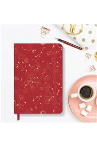 AKILLICA Notebook Lastikli Çizgili Sert Kapak Defter 13x21 Cm Hardcover Notebook Red