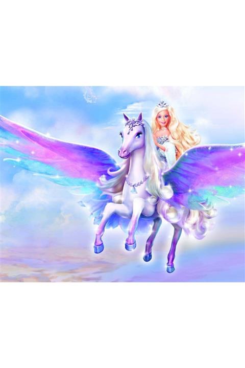 velomy Barbie Uçanat Gofret Plaka Üstüne Resim