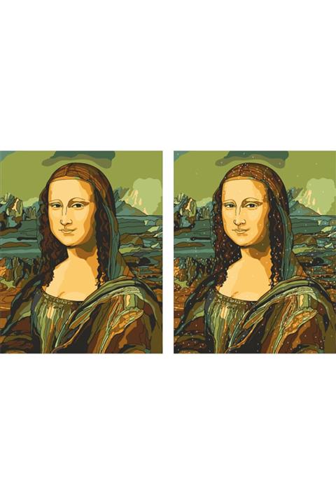 tuval shop Sayılarla Tuval Boyama Seti %100 Pamuk 40x55 - Mona Lisa
