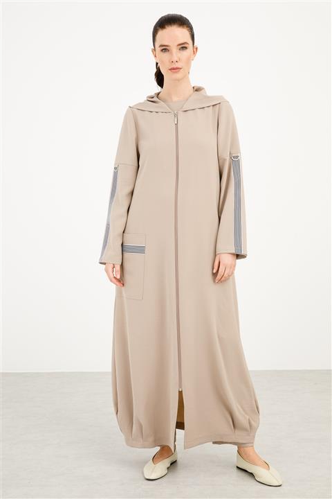 Micca Çizgili Kol Detaylı Spor Kap Taş