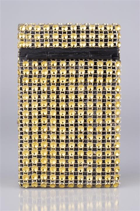 NESGIFT Altın Sarısı Yuvarlak Desen File Kaplama Metal Ince Sigara Kutusu