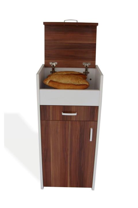 VENA Ekmek Dolabı Erik-beyaz (EKMEK TAHTASI HEDİYELİ) Çok Amaçlı Dolap - (45X35X98H)