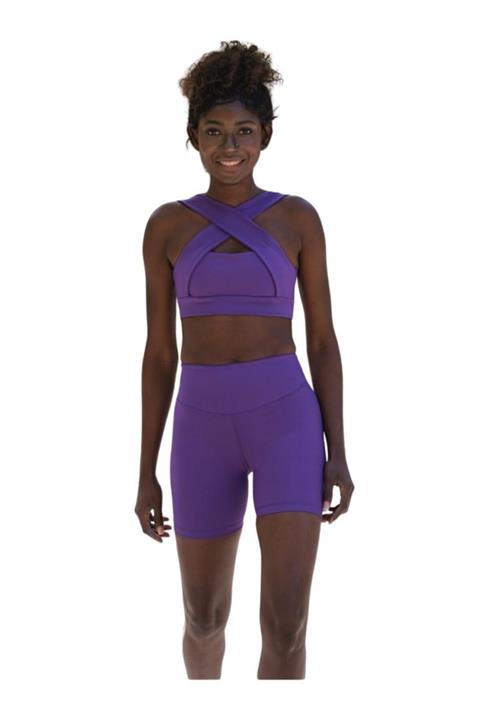 Nidasstore Kadın Midi Şort Mor 7015