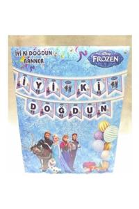 BİDOLUMUTLULUK Iyi Ki Doğdun Banner Frozen (elsa) Desenli 2 Metre Frozen Banner