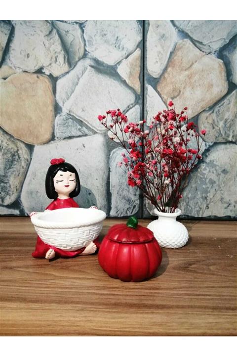 MODAMİA Lokumcu Kız Kabak Lokumluk  Vazo Ve Çiçekleri