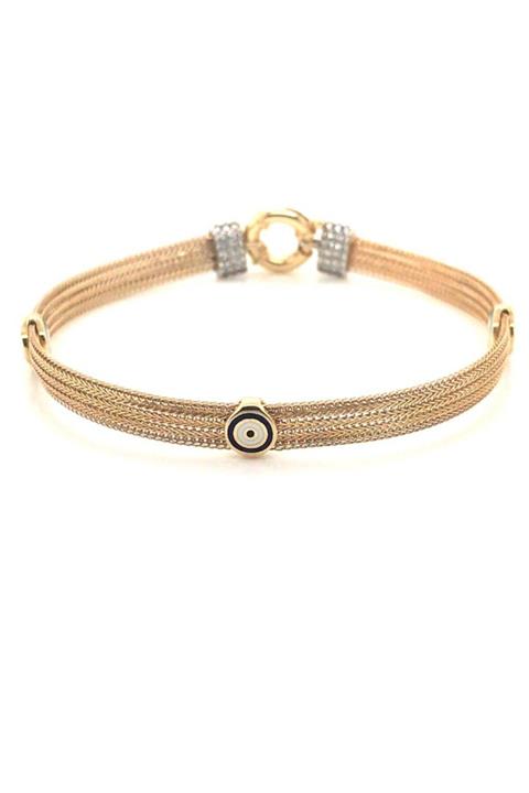 BERK MÜCEVHERAT İTALYAN MİNE GÖZLÜ KÜNYE  14 AYAR ALTIN