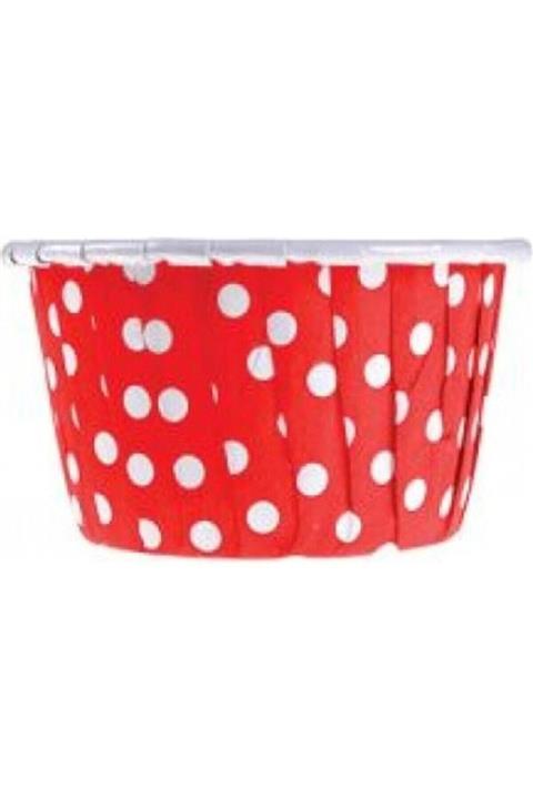 Partioutlet Kırmızı Puantiyeli Kek Kapsülü 50 Li