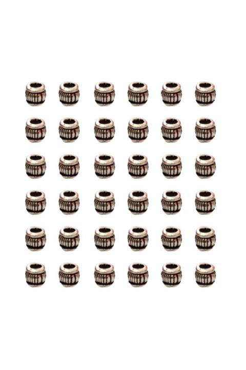 SUBUTAKI 36 Adet Boncuk Ara Aparatı Antik Gümüş Renk Kaplamalı