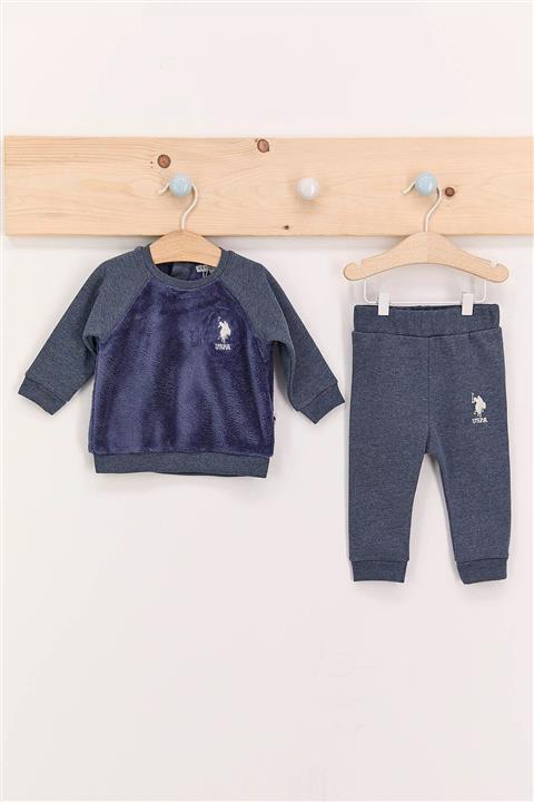 U.S. Polo Assn. Koyu Indigo Erkek Bebek Polar Takım