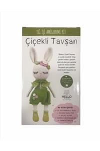 Özlem Tuhafiye Tığ Işi Amigurumi Kit, Çiçekli Tavşan