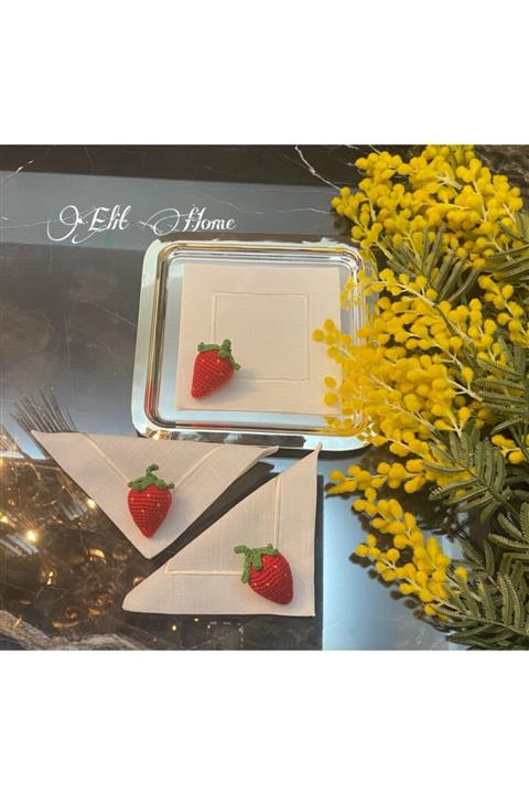 ELİTHOMEDEKOR 3lü Çilek Model Kokteyl Peçetesi