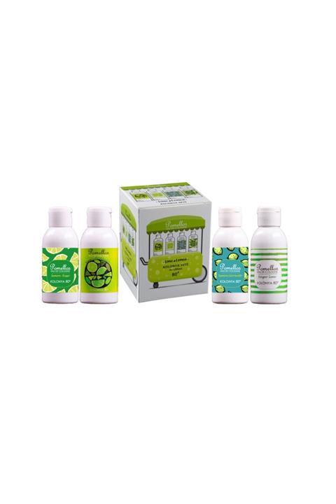Pomellos Lıme & Lemon 4'lü Kolonya Seti (4x100 Ml, 80 Derece, Pet Şişe)
