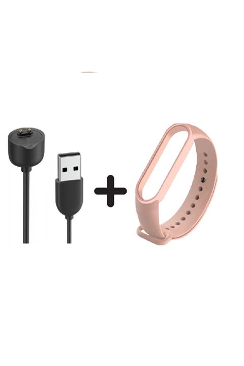 nomino Mi Band 5 / Mi Band 6 Uyumlu Silikon Kordon Rose Gold Şarj Aleti