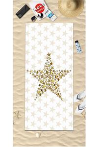 Ardizayn Altın Yıldız Dijital Baskılı 75x150 cm Deniz Ve Plaj Havlusu