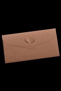 Dekorden 11×21 Cm. Kalp Tokalı Doğal Kraft Davetiye Zarfı