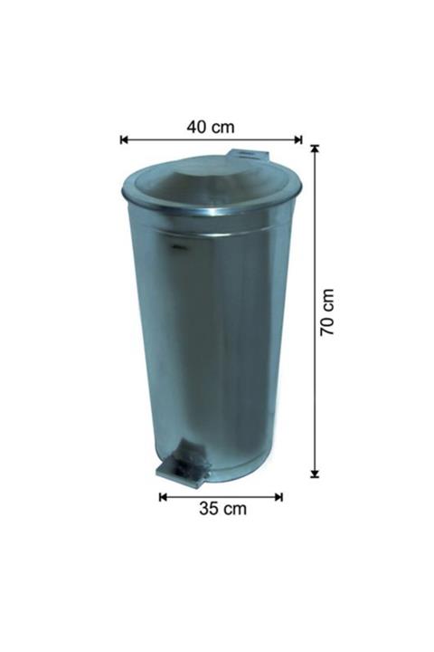 Arı Metal 1091 Galvaniz Pedallı Paslanmaz Çöp Kovası 70 Lt