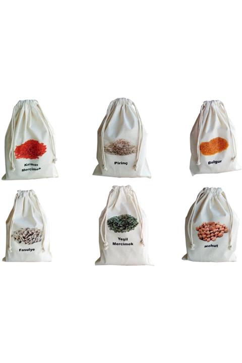 Via Kuru Bakliyat Torbası 25 X 35 Ebat Hazır 6'lı Paket Haline