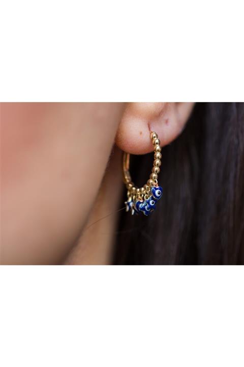 SÜSLÜ KUYUMCU Nazarlıklı Sallantılı Halka Küpe