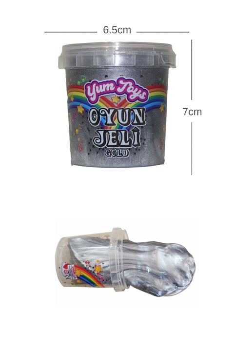 YUM TOYS Slime Metalik Parlak Slime Eğitici Oyun Seti- Ce Belgeli- 1 Adet Gri Renk