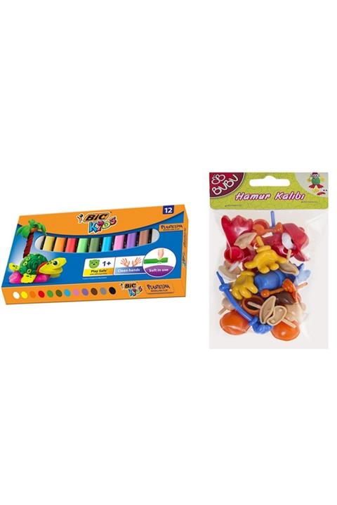 Mahi Max 12 Renk Bic Kids Plastelina Kurumayan Oyun Hamuru Bubu Oyun Hamuru Aksesuarları