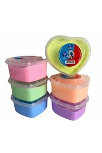 ÖZ SLİME Kalpli Pastel Renk 170gr Hazır Slime 6'lı Set