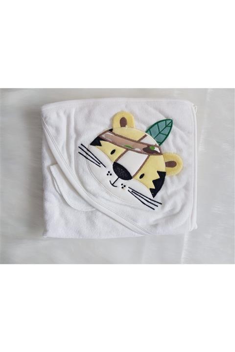 Babyline Aş Aslan Nakışlı Bebek Havlusu