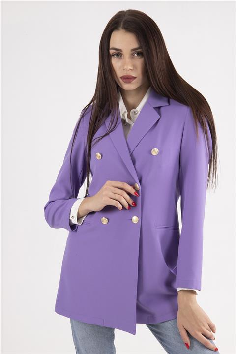 Ardanewline Kadın Düğme Detaylı Lila Ceket 0105101