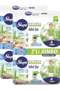 Sleepy Naturel Bebek Külot Bezi 4 Beden60 Adet*2=120 Adet Ikili Jumbo Maxi