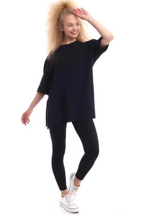 pickone Yırtmaçlı Yarım Kol T-Shirt